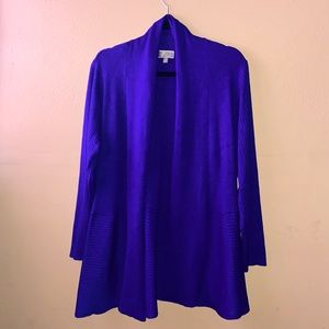 Bright blue cardigan